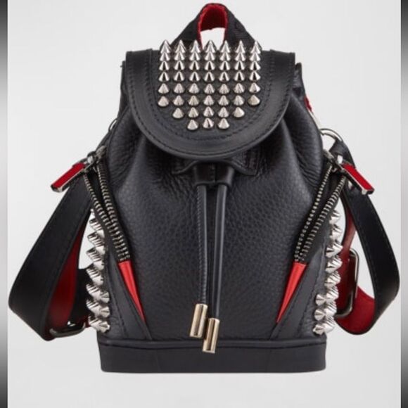 Christian Louboutin explorafunk key ring studded Crossbody bag made in Italy
